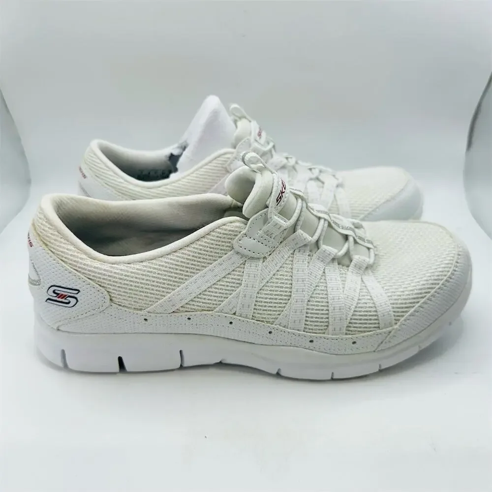 Skechers Hands Free Slip-Ins White Walking Sneakers | Women's Size 7 US | EUC